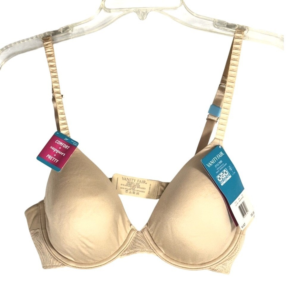 Vanity Fair 34C NEW Beige T-Shirt Bra with Light Padding style 78165 convertible